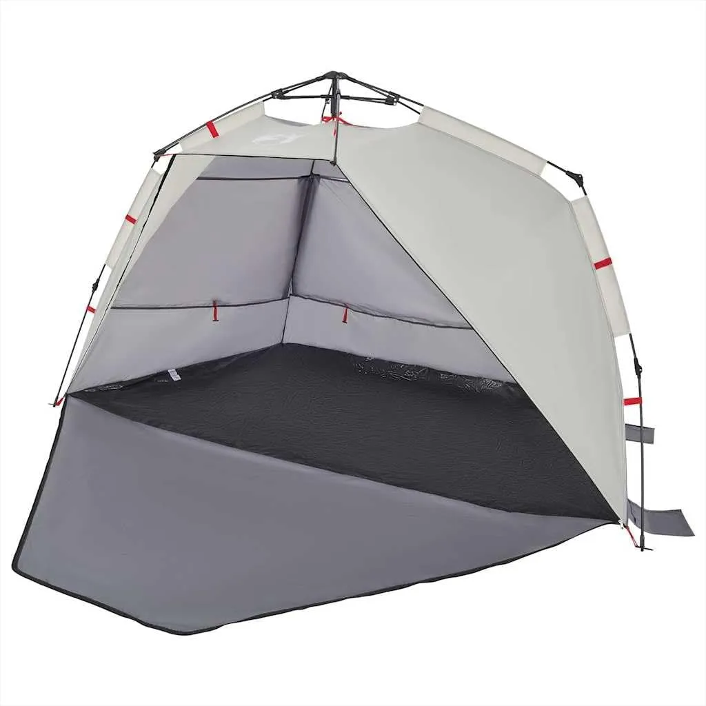 vidaXL Beach Tent 3-Person, Outdoor Shelter, Camping Tent for Garden Patio, Backpacking Tent, Beach Canopy, Gray Quick Release Waterproof