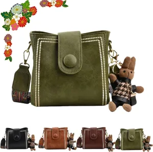Vintage Fashion Bag With Adjustable Wider Shoulder Strap - Vintage Retro Small Water Bucket Crossbody Bags for Women