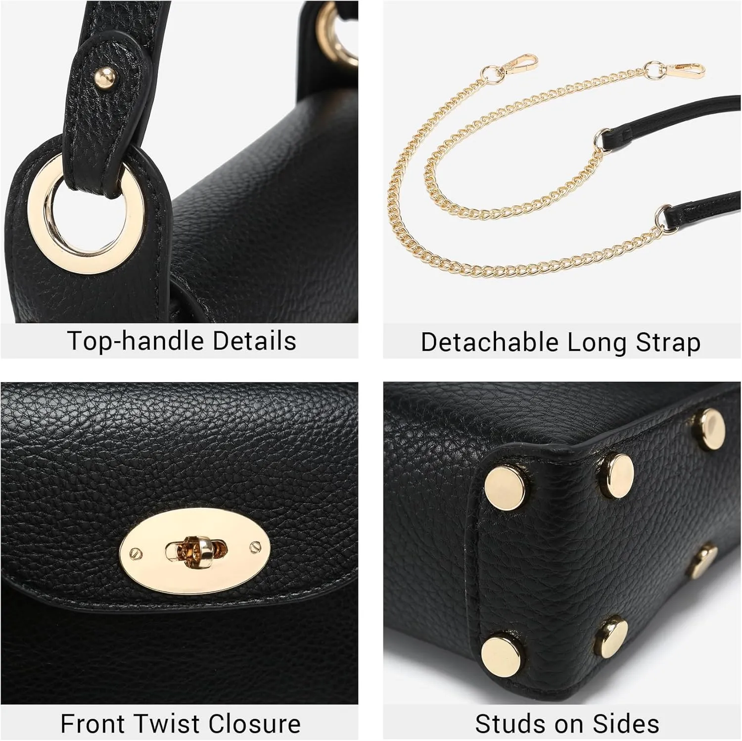 VONMAY Women Small Crossbody Bag Studded Evening Bags Clutch Purse Satchel Handbag for Wedding Prom Cocktail Party