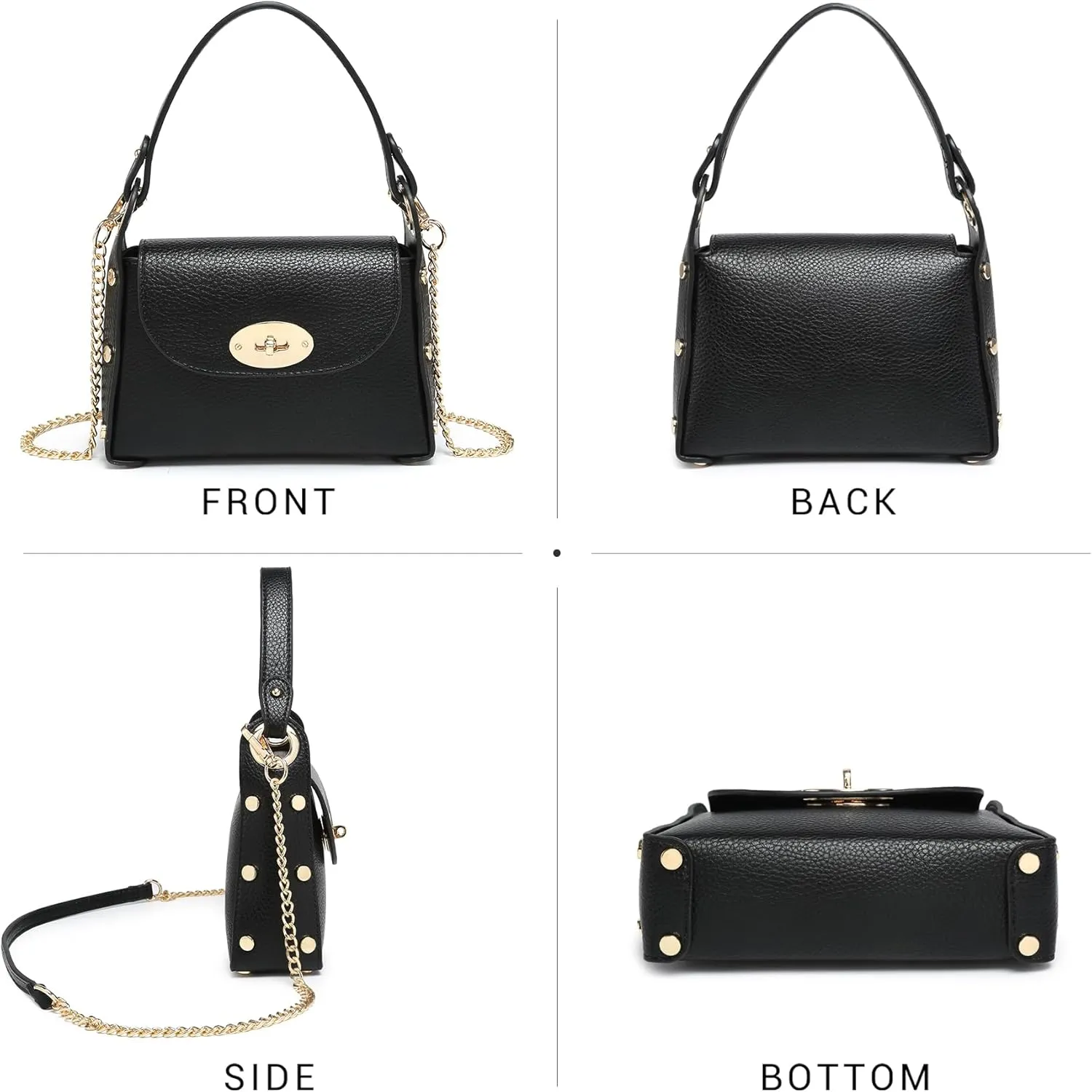 VONMAY Women Small Crossbody Bag Studded Evening Bags Clutch Purse Satchel Handbag for Wedding Prom Cocktail Party