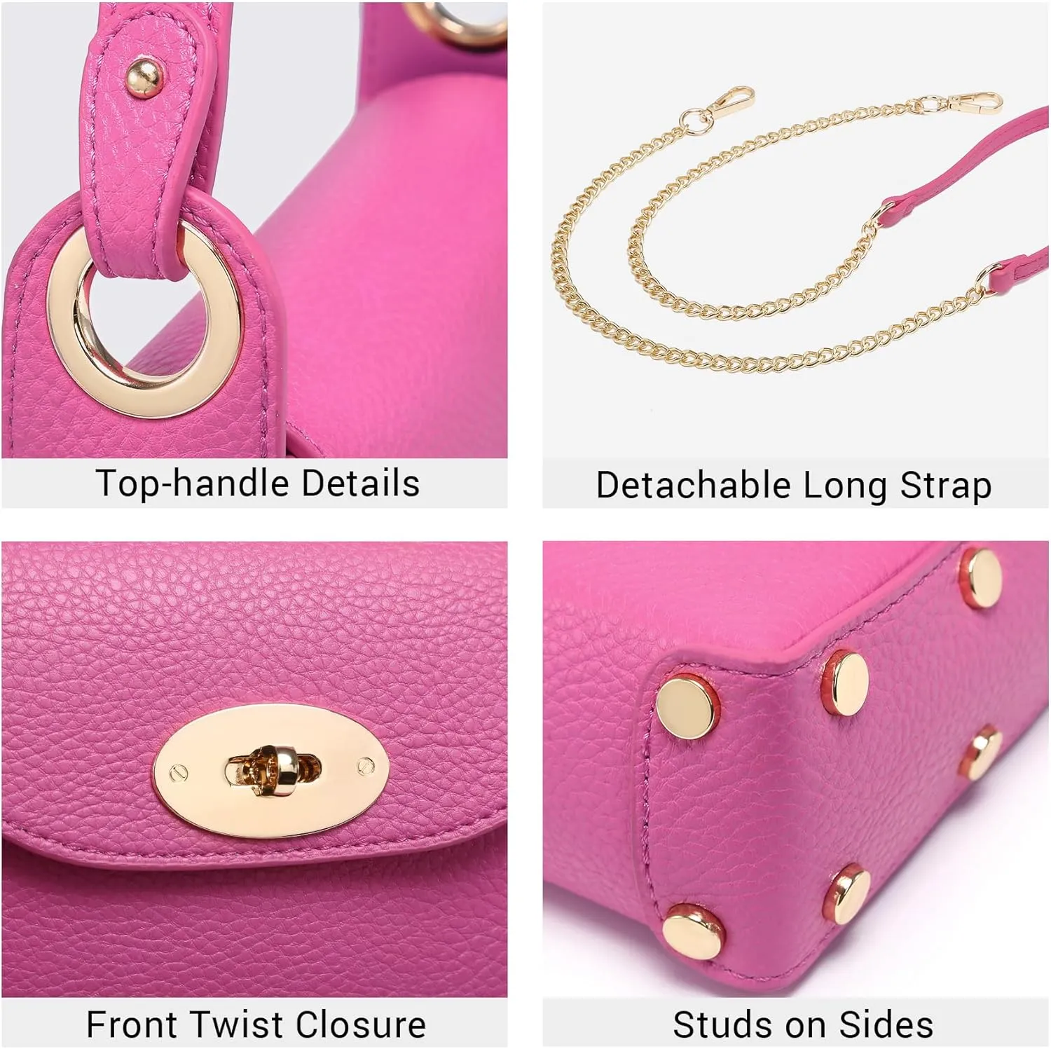 VONMAY Women Small Crossbody Bag Studded Evening Bags Clutch Purse Satchel Handbag for Wedding Prom Cocktail Party
