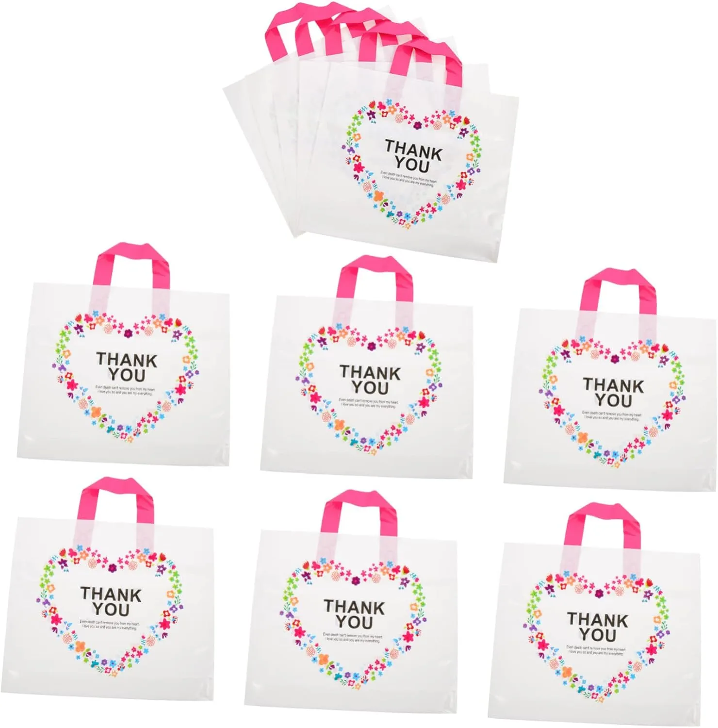 VOSAREA 50Pcs present Wrapping Bags for Clothing Portable Handbags with Delicate Floral Design for Parties Holidays and Reusable present Packing