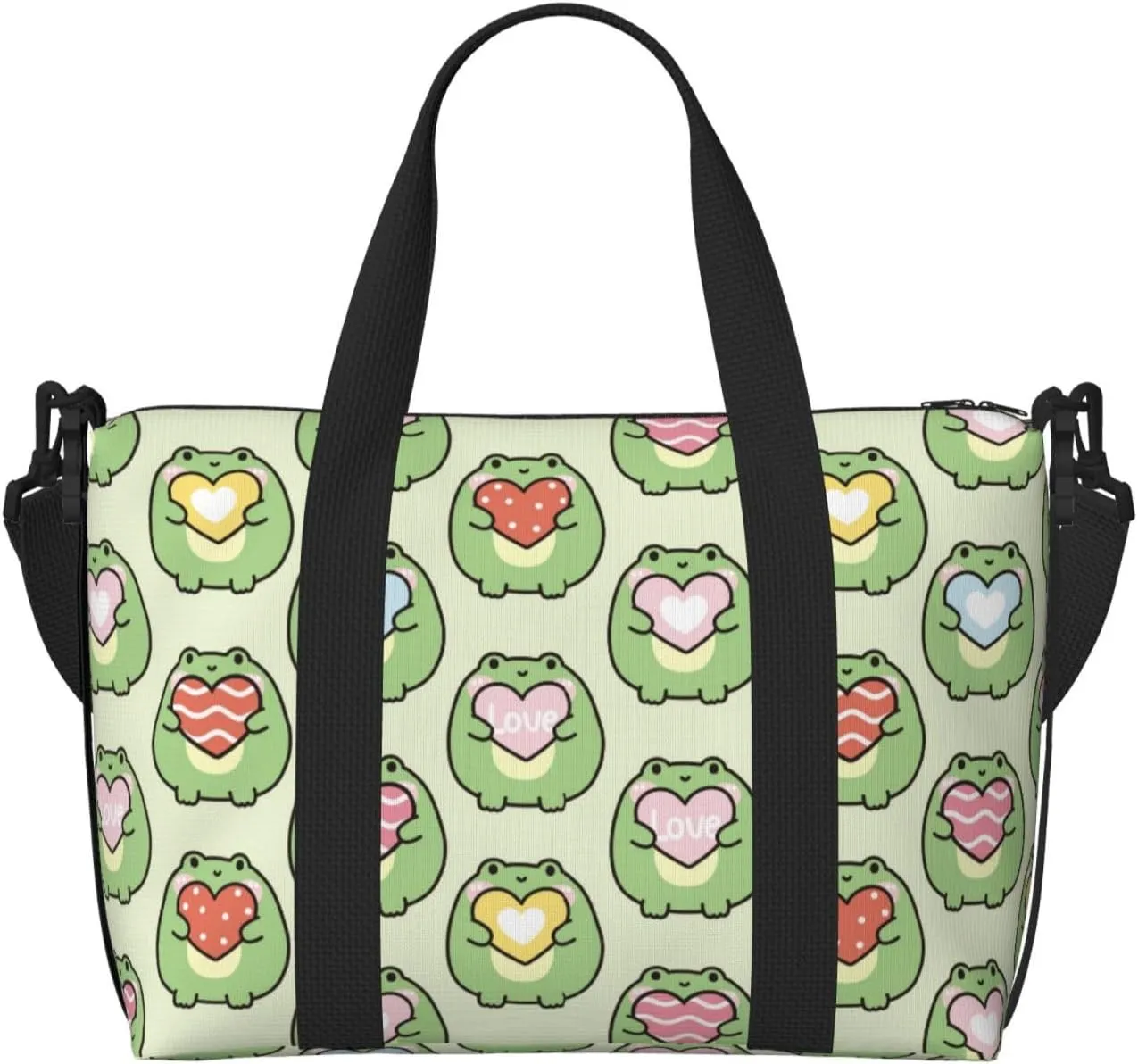VOSERY Laptop Tote Bag for Women Work - Cute Chubby Frog Gym Bag for Women Men, Personal Item Crossbody Travel Bags for Women Men Carry On, Overnight Weekender Bags for Women Travel