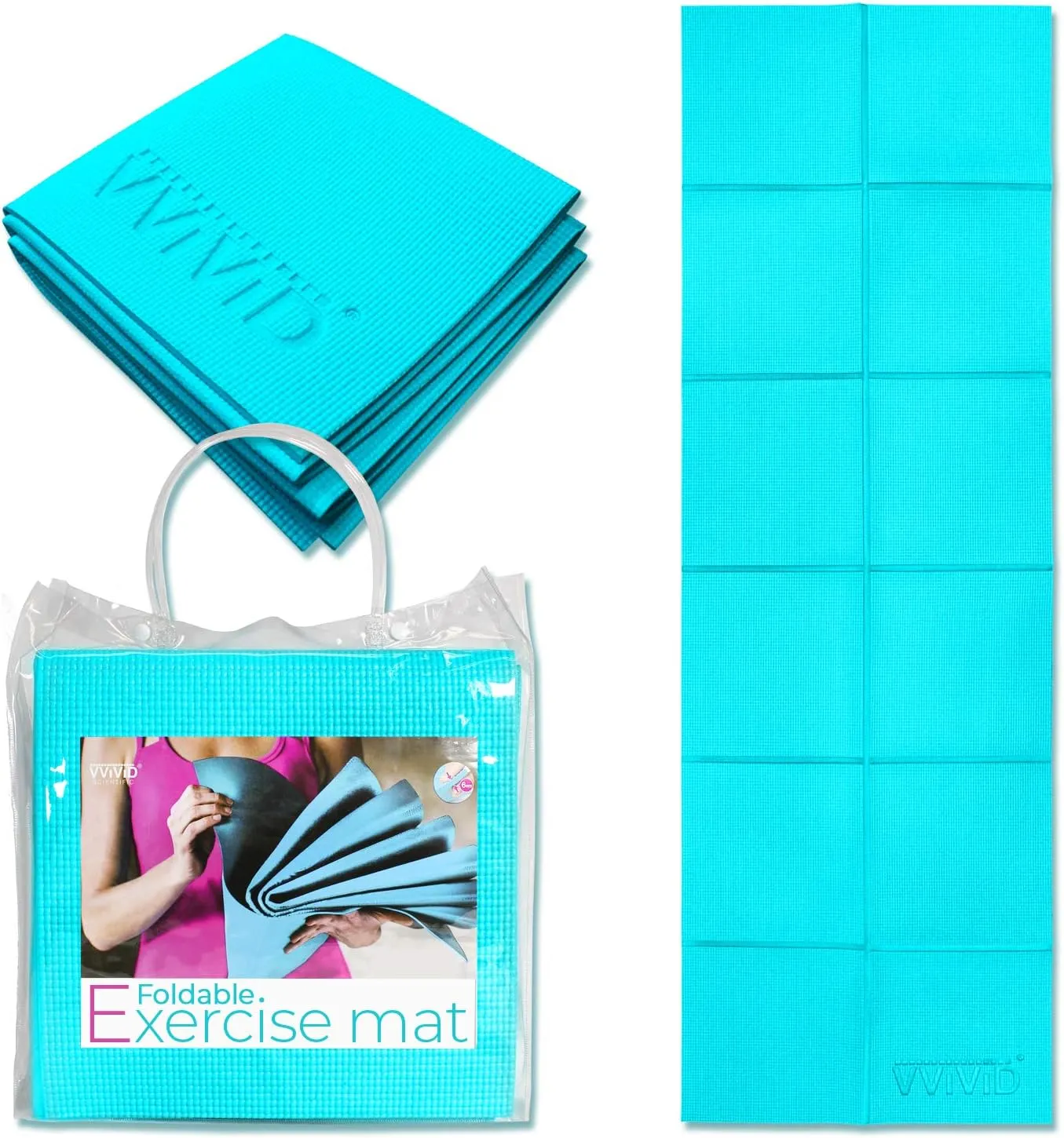 VViViD Folding Travel Yoga & Exercise Mat, With Water-Proof Carry Bag