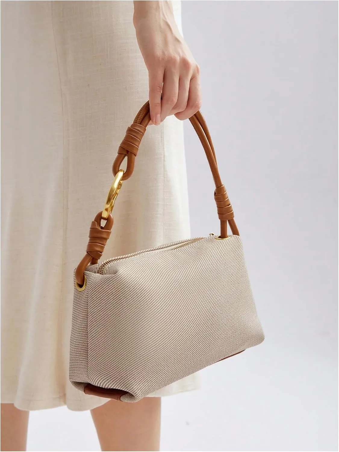 WDIRARA Women's Textured Shoulder Bags Tote Handbag Purse with Zipper Closure