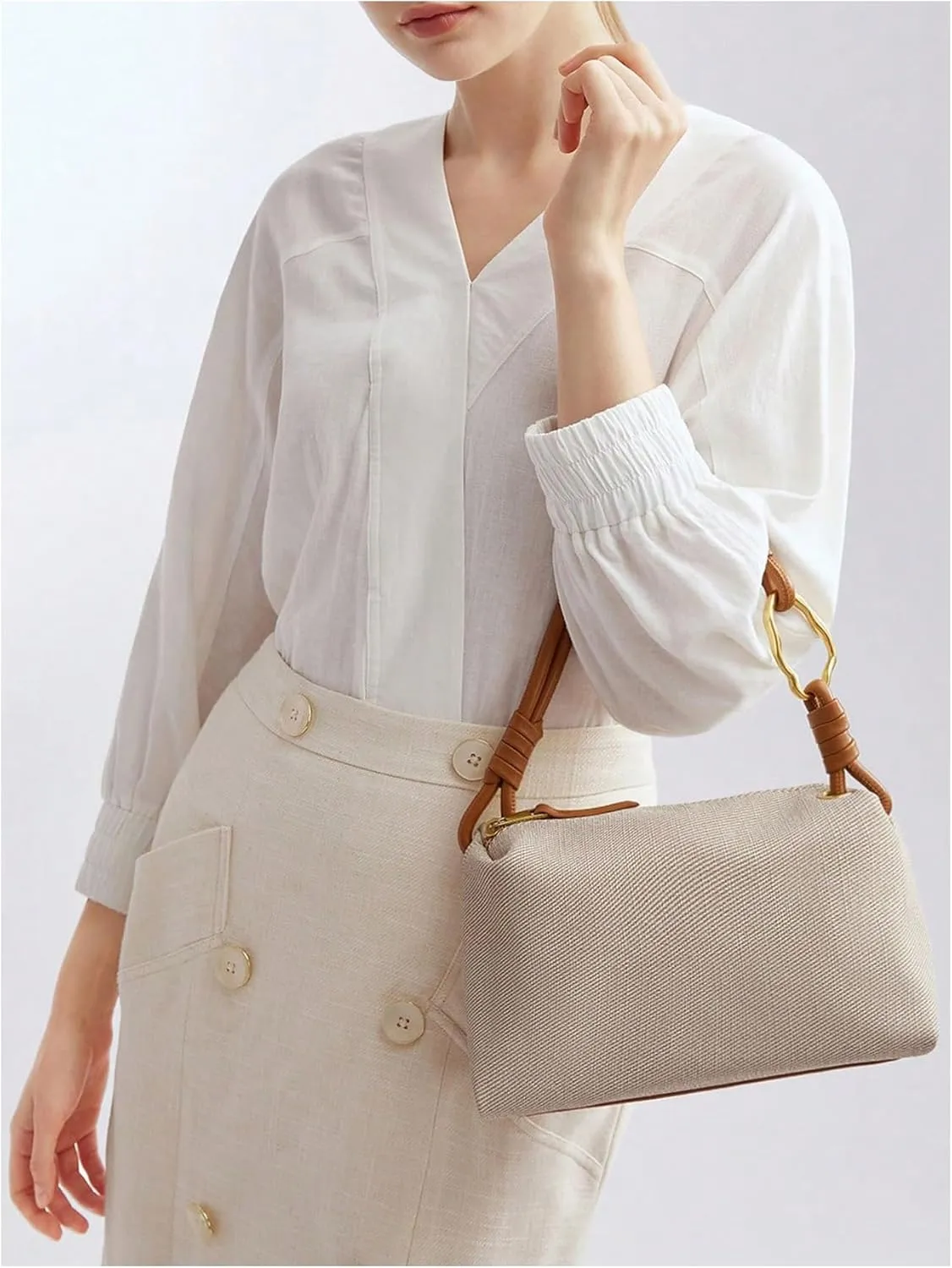 WDIRARA Women's Textured Shoulder Bags Tote Handbag Purse with Zipper Closure
