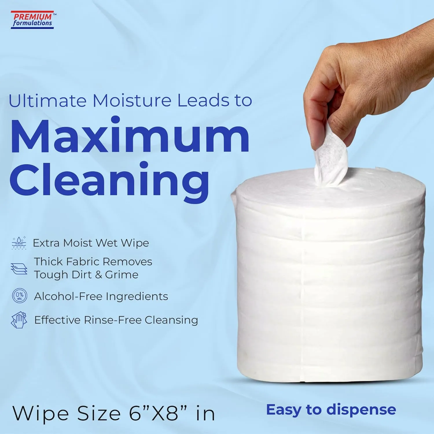 Wet Wipes Bulk - 4 x 800 Count Refill Bags (3200 Commercial Disposable Wipes) Value Pack - For Upward Pull Dispenser Ideal For Public Use