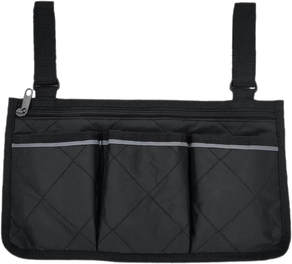 Wheelchair Side Storage Bag with Reflective Strip Durable Organizer for Armrest Convenient Pouch for Electric Wheelchair Accessories for Storing Essentials Like Cups