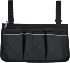 Wheelchair Side Storage Bag with Reflective Strip Durable Organizer for Armrest Convenient Pouch for Electric Wheelchair Accessories for Storing Essentials Like Cups