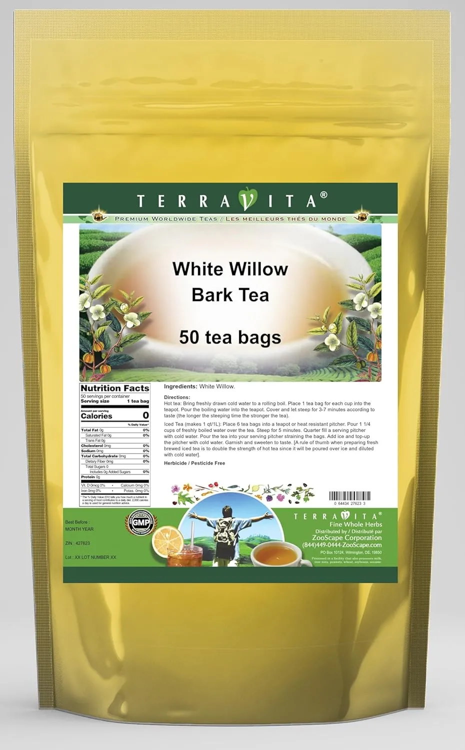 White Willow Bark Tea (50 tea bags, ZIN: 427623)