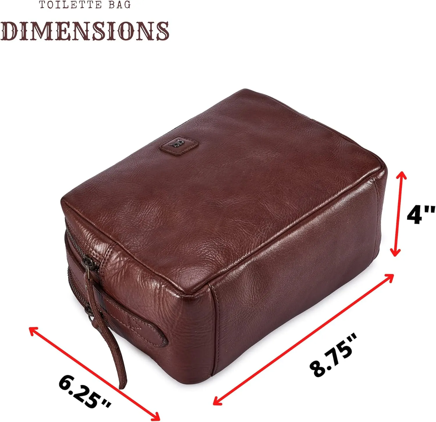 Wise Owl Accessories Real Leather Toiletry Bag Dopp Kit for Men Women Travel Shaving Pouch Organiser Double Compartment Cosmetic