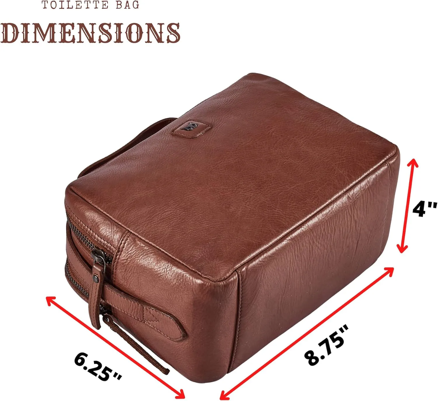 Wise Owl Accessories Real Leather Toiletry Bag Dopp Kit for Men Women Travel Shaving Pouch Organiser Double Compartment Cosmetic