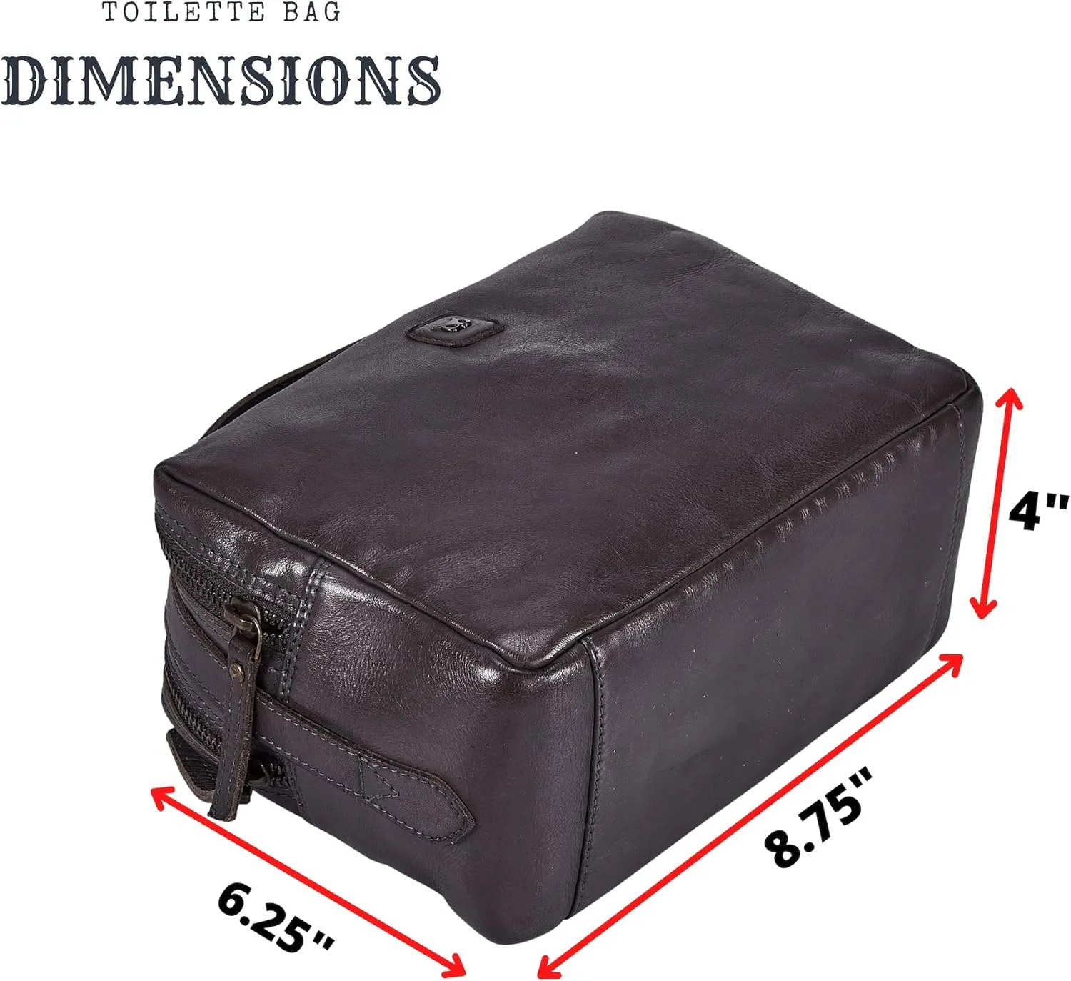 Wise Owl Accessories Real Leather Toiletry Bag Dopp Kit for Men Women Travel Shaving Pouch Organiser Double Compartment Cosmetic