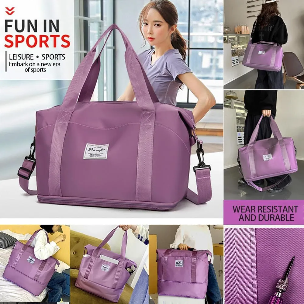 Women-Birthday Gifts Duffle Bag with.Expandable Compartment, Gifts for Personalized Girls Weekender Bag, Overnight for Women, Travel Bag with Makeup, Friend Bride Gifts(purple)