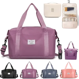 Women-Birthday Gifts Duffle Bag with.Expandable Compartment, Gifts for Personalized Girls Weekender Bag, Overnight for Women, Travel Bag with Makeup, Friend Bride Gifts(purple)