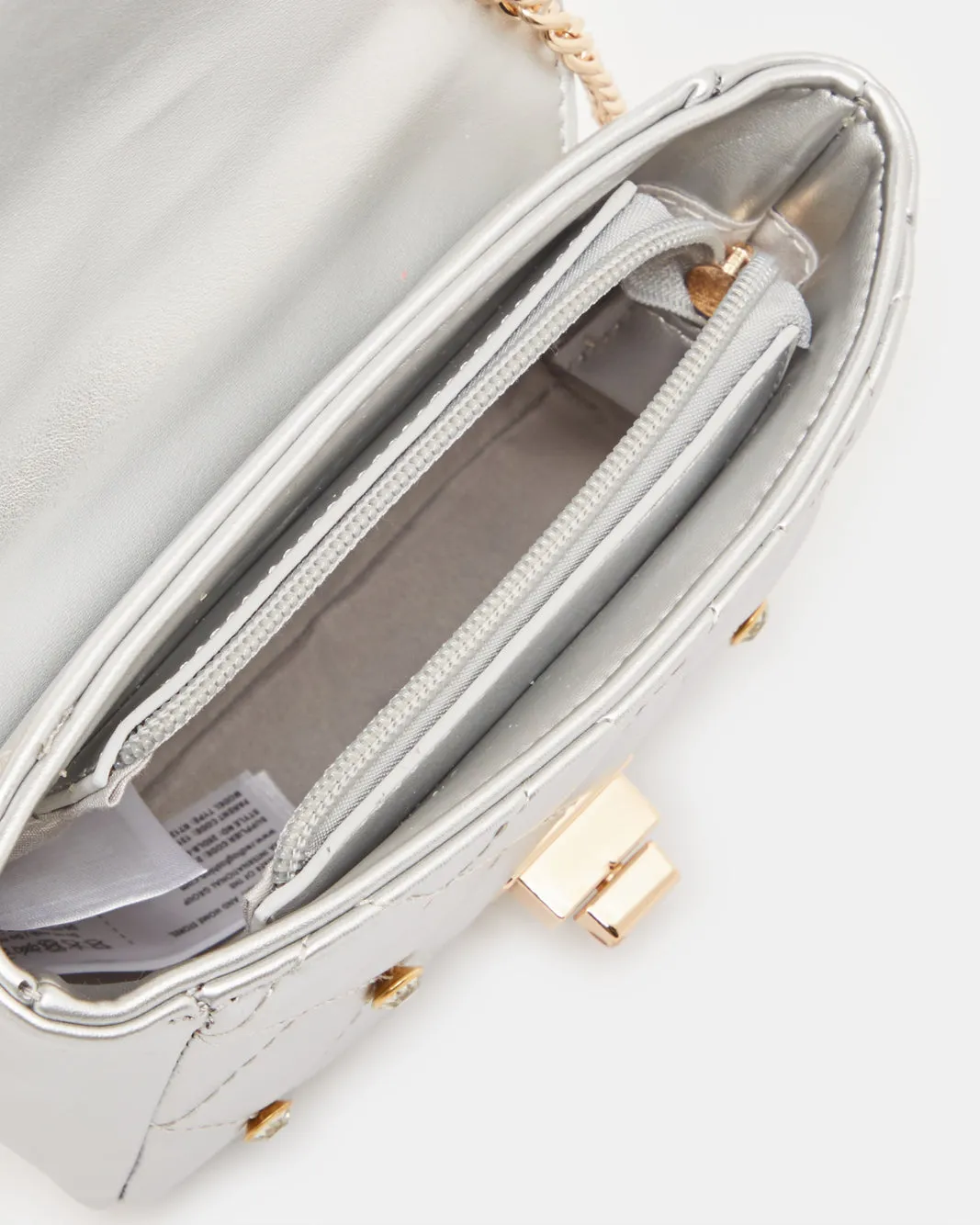 Women Silver Embellished Crossbody Bag