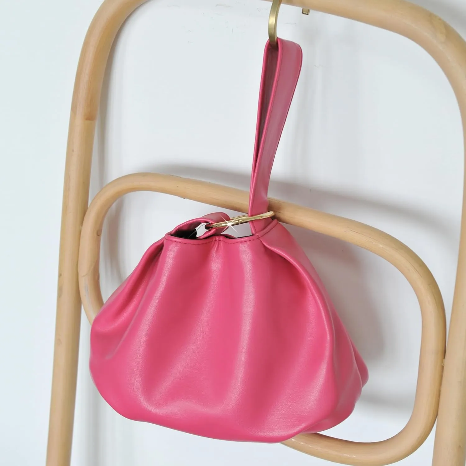 Women's Clutch Soft Vegan Leather Hobo Top Handle Bag Small Tote Purse