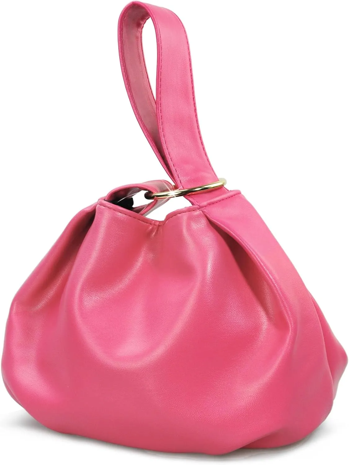Women's Clutch Soft Vegan Leather Hobo Top Handle Bag Small Tote Purse