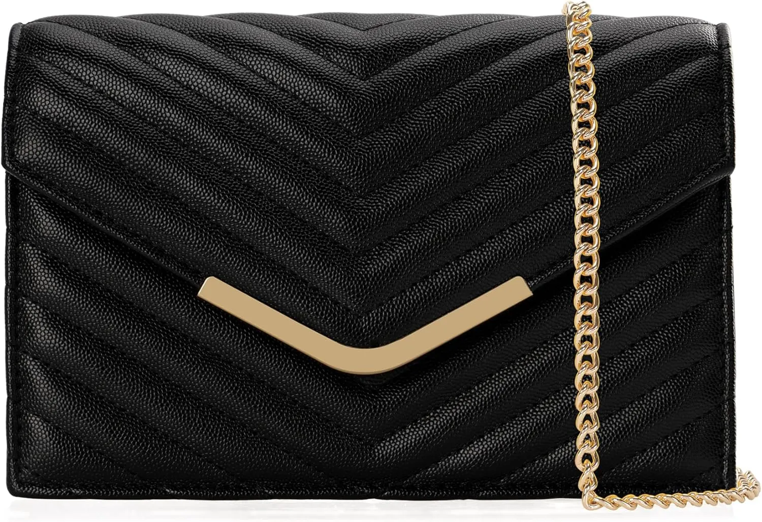 Women's Crossbody Bag - Vegan Leather Quilted Shoulder Purse,Detachable Chain Strap&Multi-Pockets for Everyday Use