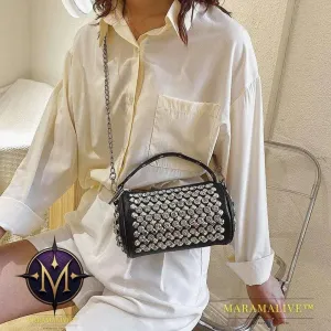 Women's Diamond-studded Small Cylinder Western Style Handbags