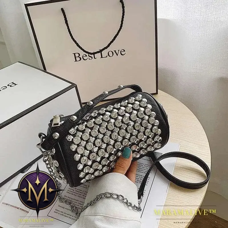 Women's Diamond-studded Small Cylinder Western Style Handbags
