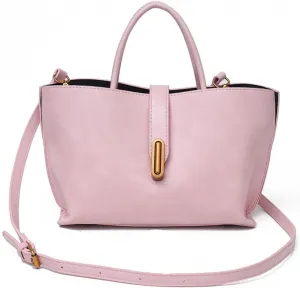 Women's Elegant Solid Color Handbag,PU Leather Top Handle Textured Buckle Shoulder Bag Hobo Bags for Women