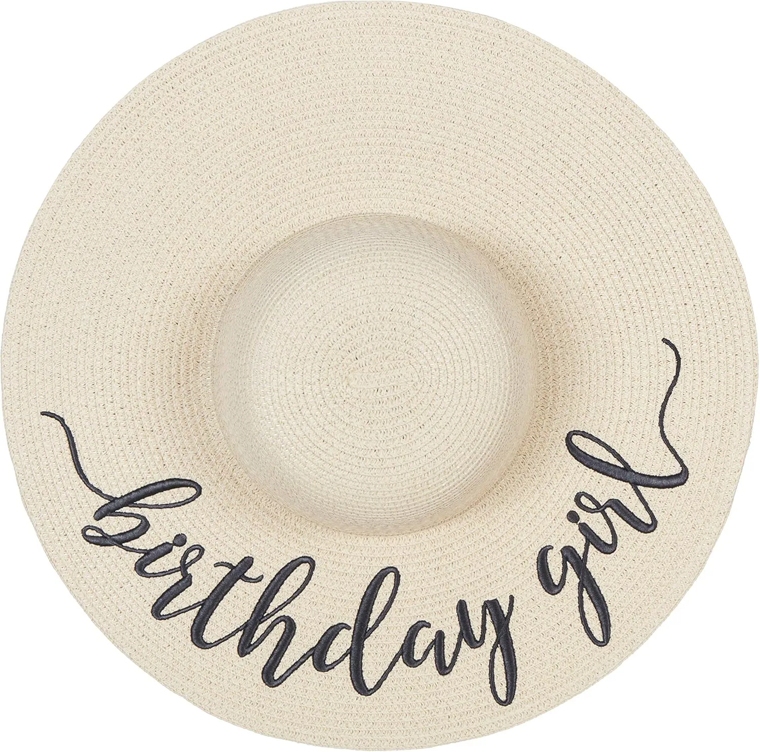 Womens Embroidered Straw Sun Hat Bridal Shower Gift Bachelorette Honeymoon
