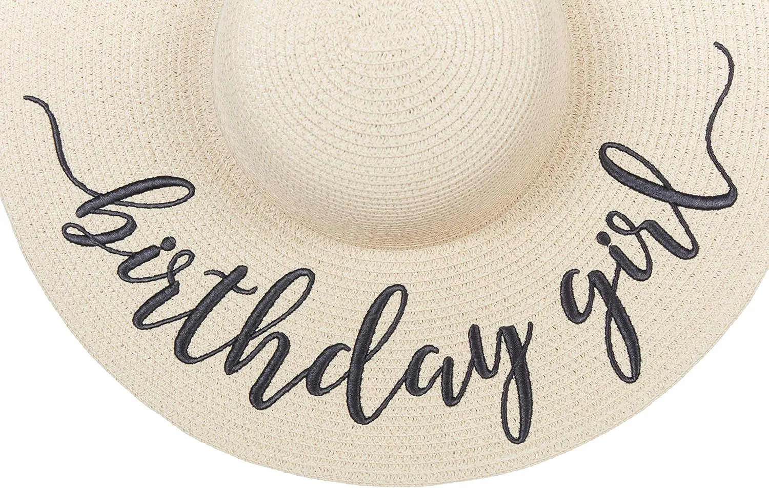 Womens Embroidered Straw Sun Hat Bridal Shower Gift Bachelorette Honeymoon