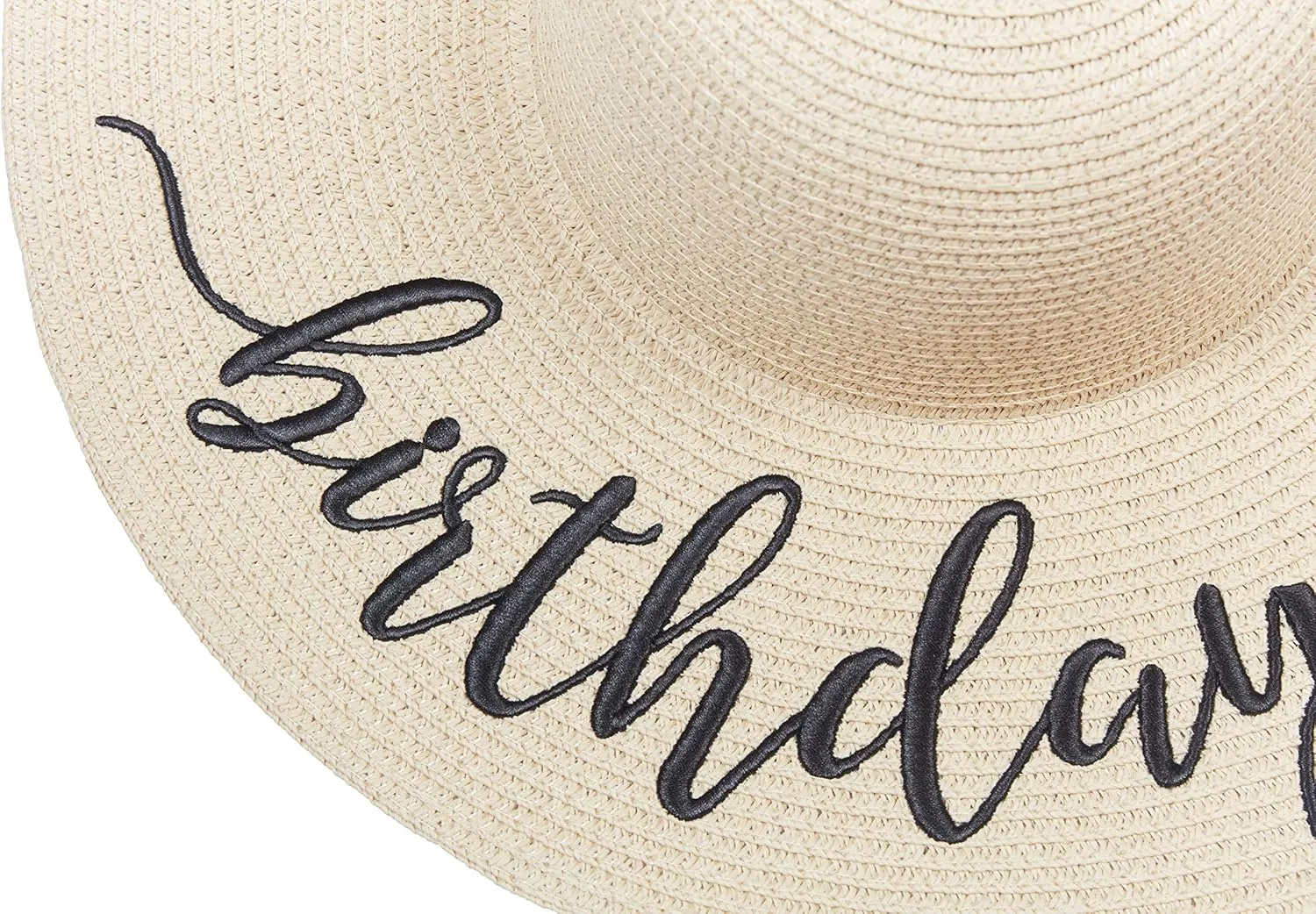 Womens Embroidered Straw Sun Hat Bridal Shower Gift Bachelorette Honeymoon