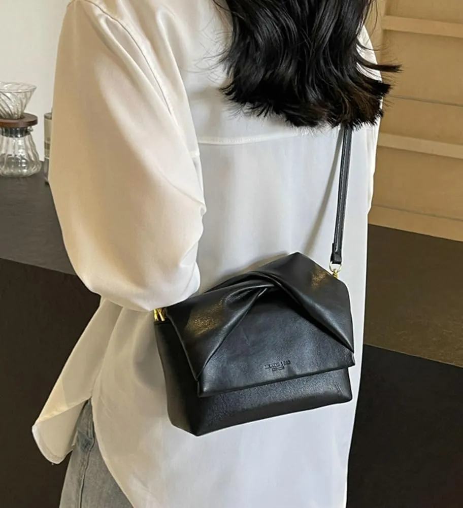 Womens Fashion Crossbody Shoulder Bag Vegan Leather Handbag Y2k Purse Small Hobo Tote Bag Cute Satchel