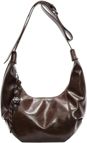 Womens Fashion Shoulder Crossbody Bag Soft pu leather Tote Purse Medium Dumpling Bag Y2k Satchel with zipper
