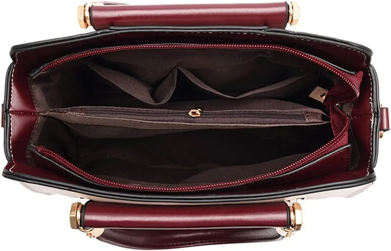 Women's Handbags Handbag Women Fashion Large Capacity Middle Aged Mother Bags European and American Style Shoulder Crossbody Bag(C)