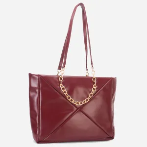 Women's "MILLANO" Chained Suede Tote Bag