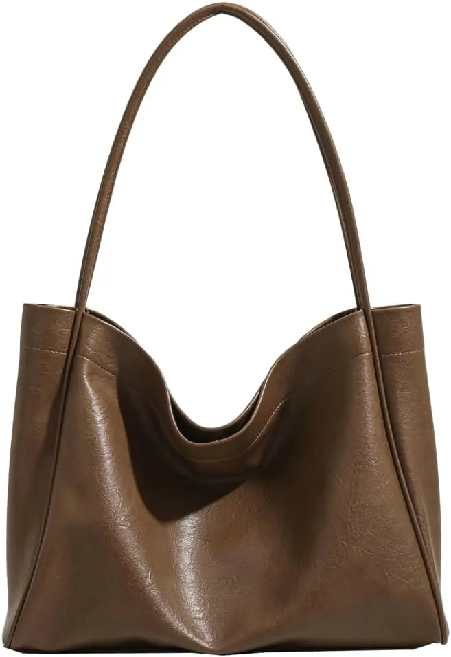 Womens Retro Tote Bag Soft Vegan Leather Shoulder Bag Large Purse Y2k Handbag Casual Work Top Handle Satchel