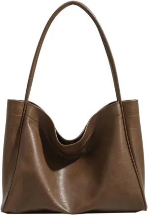 Womens Retro Tote Bag Soft Vegan Leather Shoulder Bag Large Purse Y2k Handbag Casual Work Top Handle Satchel