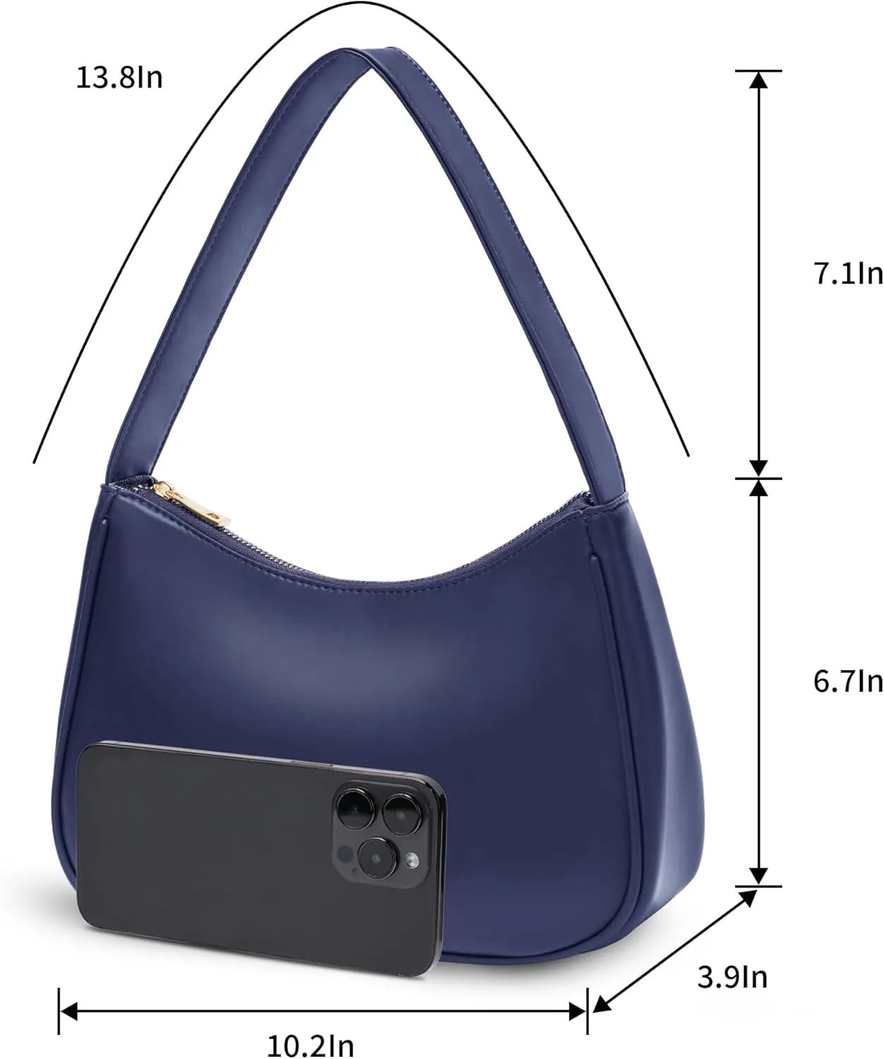 Women's Shoulder Bags, Small Hobo Tote Elegant Clutch Purse with Zipper Closure