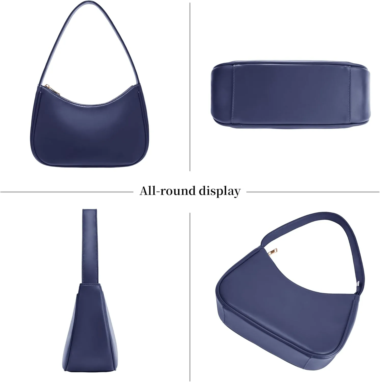 Women's Shoulder Bags, Small Hobo Tote Elegant Clutch Purse with Zipper Closure