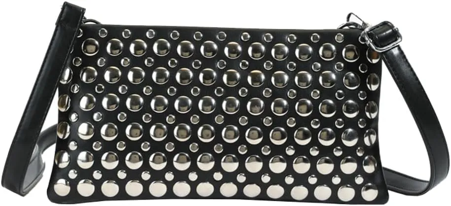 Women's Studded Shoulder Bag Soft PU Y2k Punk Tote Bags Streetwear Underarm Purse Top-handle Hobo Handbag 2025
