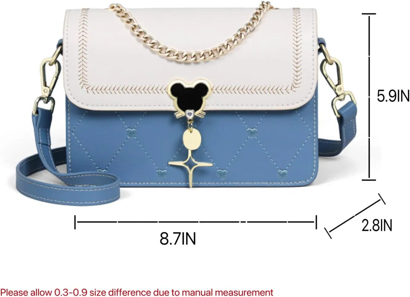 Womens Top Handle Satchel Heart Embroidered Quilted Purses Designer Handbags Small Crossbody Bags