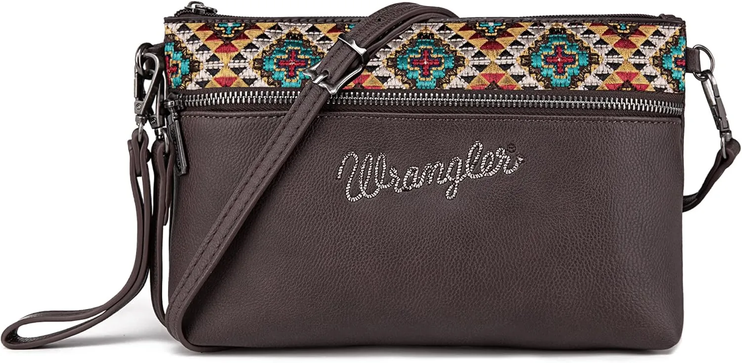 Wrangler Western Cowhide Crossbody Bags for Women Clutch Wristlet Purse