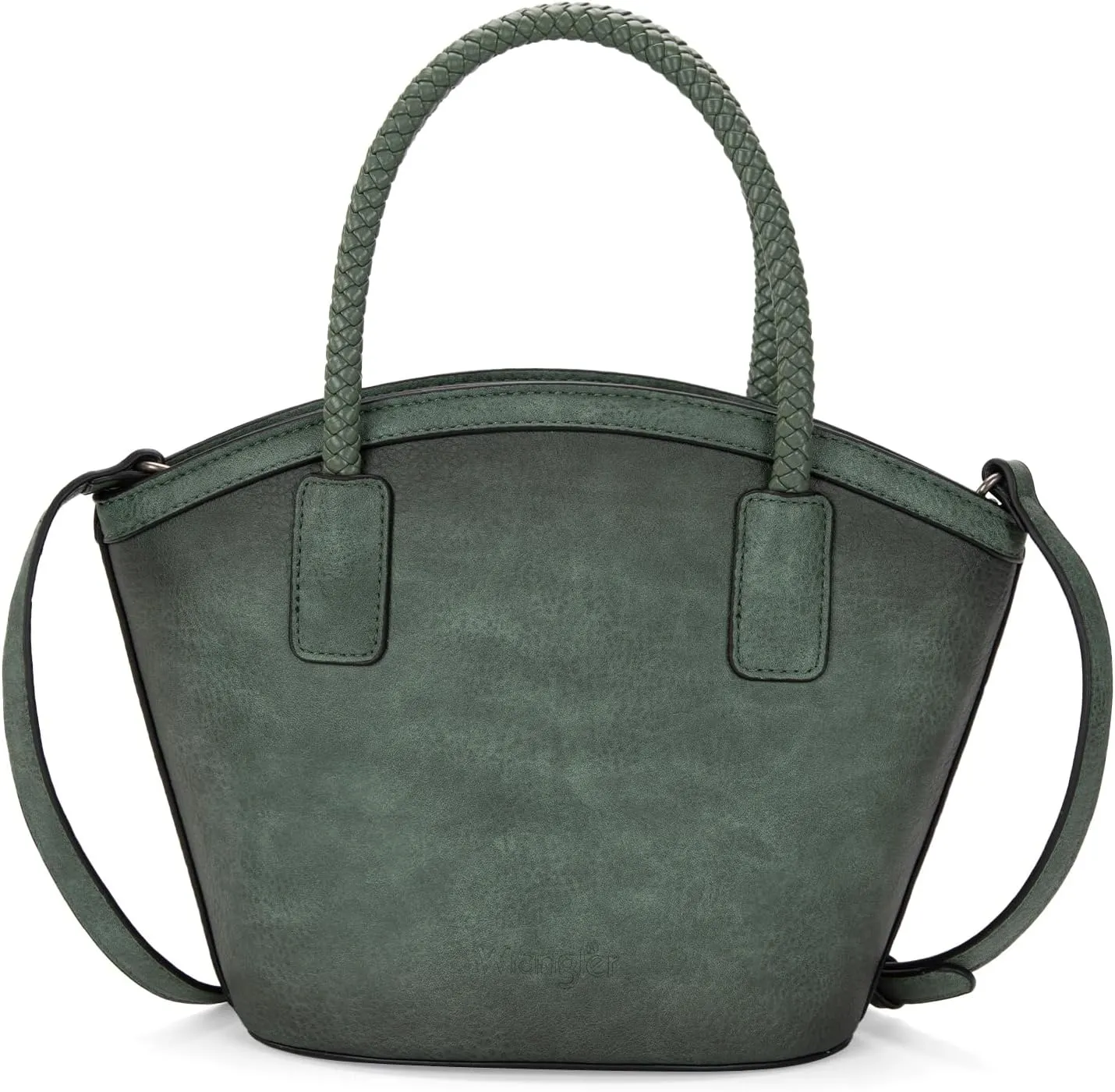 x Wrangler Small Tote Bag for Women Distressed Shoulder Purse Woven Handle Tote Handbag with Small Clutch Wallet