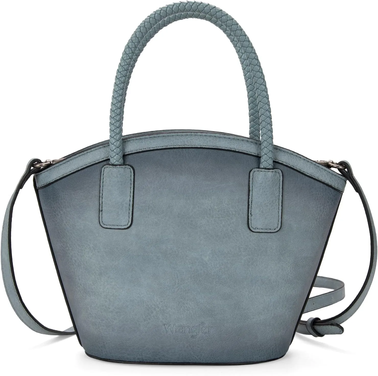 x Wrangler Small Tote Bag for Women Distressed Shoulder Purse Woven Handle Tote Handbag with Small Clutch Wallet