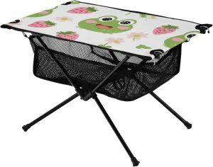 xigua Cute Frog Folding Camping Table,Portable Camp Table with Carry Bag Beach Table Folding Table for Picnic, Camp,Party,Travel126