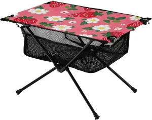xigua Delicious Strawberries Folding Camping Table,Portable Camp Table with Carry Bag Beach Table Folding Table for Picnic, Camp,Party,Travel147