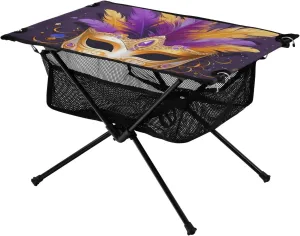 xigua Mardi Gras Masks Folding Camping Table,Portable Camp Table with Carry Bag Beach Table Folding Table for Picnic, Camp,Party,Travel282
