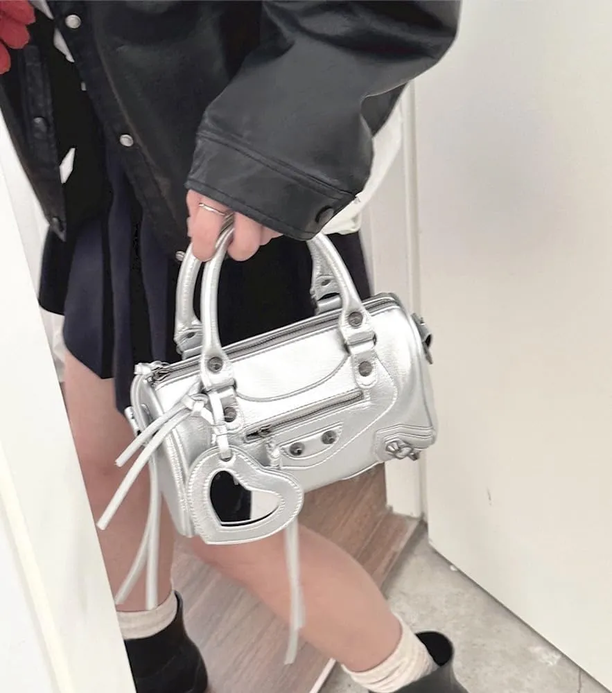 Y2k Crossbody Bags for Women Metal Punk Studs Rivet Y2k Accessories Bag Handbag 2000s Streetwear Y2k Stuff