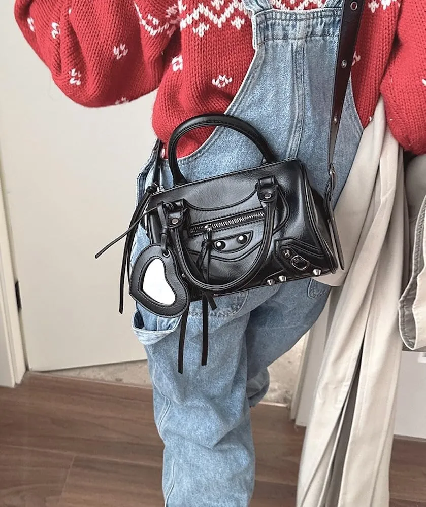 Y2k Crossbody Bags for Women Metal Punk Studs Rivet Y2k Accessories Bag Handbag 2000s Streetwear Y2k Stuff