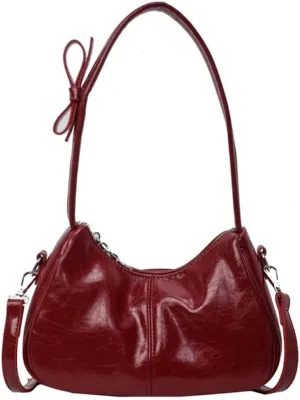 Y2k Shoulder Purse Womens Shoulder Bag Bow Bag Crossbody Bags Casual Purse Vegan Leather Bag Y2k Stuff