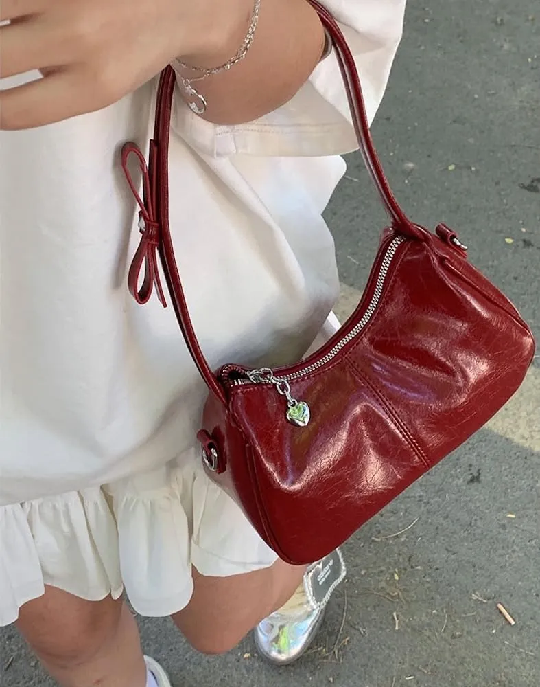 Y2k Shoulder Purse Womens Shoulder Bag Bow Bag Crossbody Bags Casual Purse Vegan Leather Bag Y2k Stuff