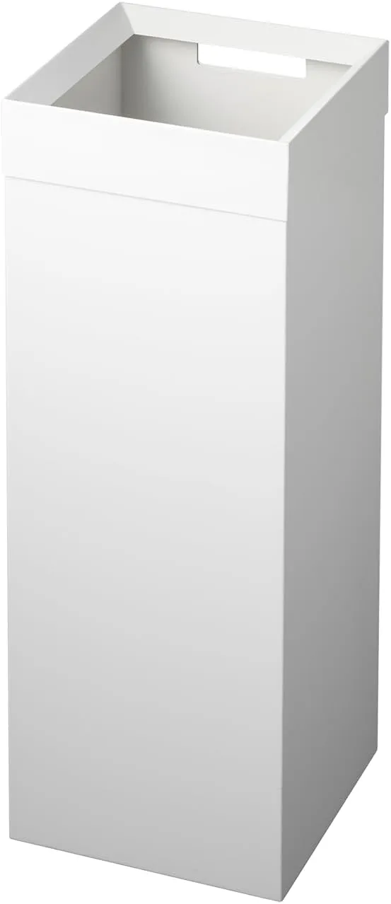 Yamazaki Home Tower Tall Trash Can - Modern Garbage Waste Basket With Handle For Kitchen Bathroom Office - Steel - 7.25 Gallons, 27 Liters